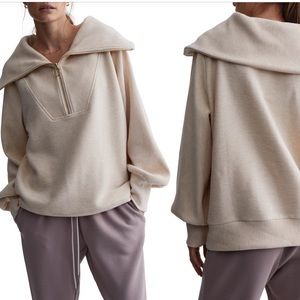 NWT-Varley vine ottoman half zip in Taupe marl